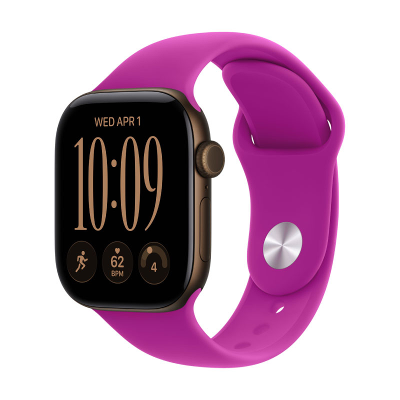 Apple Watch Series 12, 42 mm, Dark Bronze Aluminum Magenta Sport Band M/L